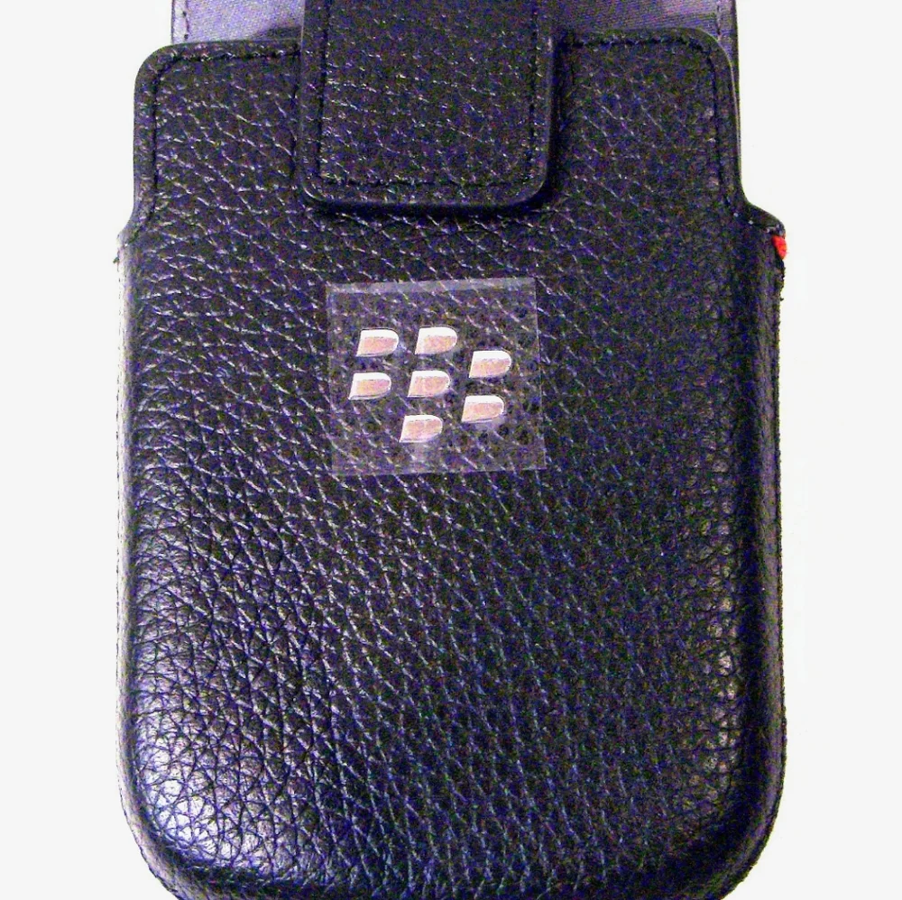 Leather Swivel Holster for Rim BlackBerry Q10 - Black